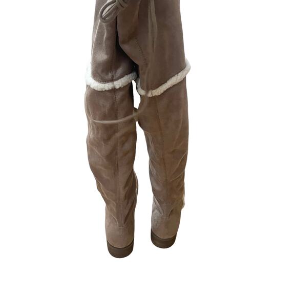 Charles David Gunter Taupe Over The Knee suede shearling Trim Boots Size 9.5 - Picture 6 of 10
